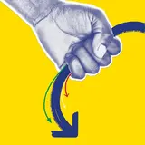 A hand gripping four arrows