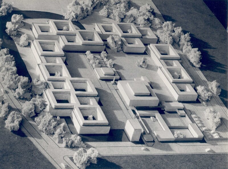 Architects' models for the design of Churchill College, CCPH 5/1.
