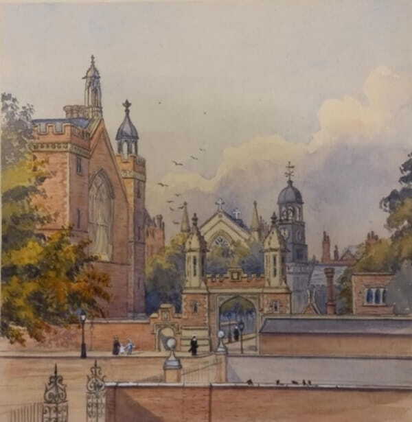 Right-hand view from the College building (RSC England Archive item MS0012).
