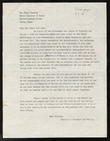 The letter is addressed to Christiansborg Castle in Accra, Ghana. It is written fully in type and not signed by hand.