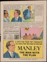 A page from the comic about Norman Washington Manley’s political career, encouraging voters to cast their ballot in favour of him as the first Prime Minister of an independent Jamaica. 