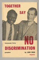 The cover features a black man in a suit and tie to the left and a white man in a shirt and stripe suit to the right. Both are facing towards the camera and embracing each other to express their solidarity for each other. 