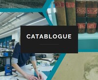 Collage of archive related images, with the word 'CATABLOGUE' displayed in the centre.