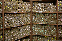 Shelves packed full of scrolls.