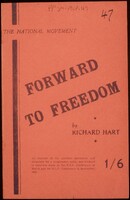 The pamphlet's orange cover includes the title and the additional text: 'An analysis of the national movement and proposals for a progressive policy put forward in speeches made at the P.N.P. Conference in March and the N.L.P. Conference in September 1952.'