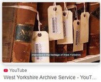Image of books on a shelf, taken from the West Yorkshire Archive Service introductory video available on YouTube.