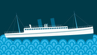 Graphic of a boat on the sea.