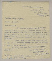 A letter from the Workers Freedom Movement in Trinidad to the Caribbean Labour Congress (London branch) requesting copies of the newspaper Caribbean News.