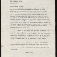 Letter from Trinidadian Premier Eric Williams to Ghanaian Prime Minister Kwame Nkrumah