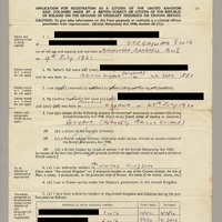 Registration of an adult as citizen of the United Kingdom and colonies