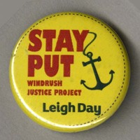 ‘Stay Put’ campaign leaflet and badge
