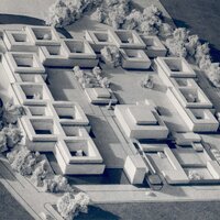 Architects' models for the design of Churchill College, CCPH 5/1.