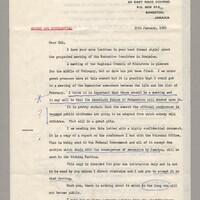 Letter from Jamaican premier Norman Washington Manley to C.L.R. James