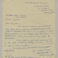 Letter from John La Rose to Billy Strachan