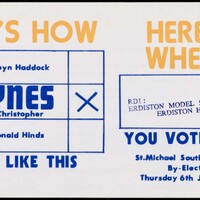 Barbados Democratic Labour Party by-election leaflet